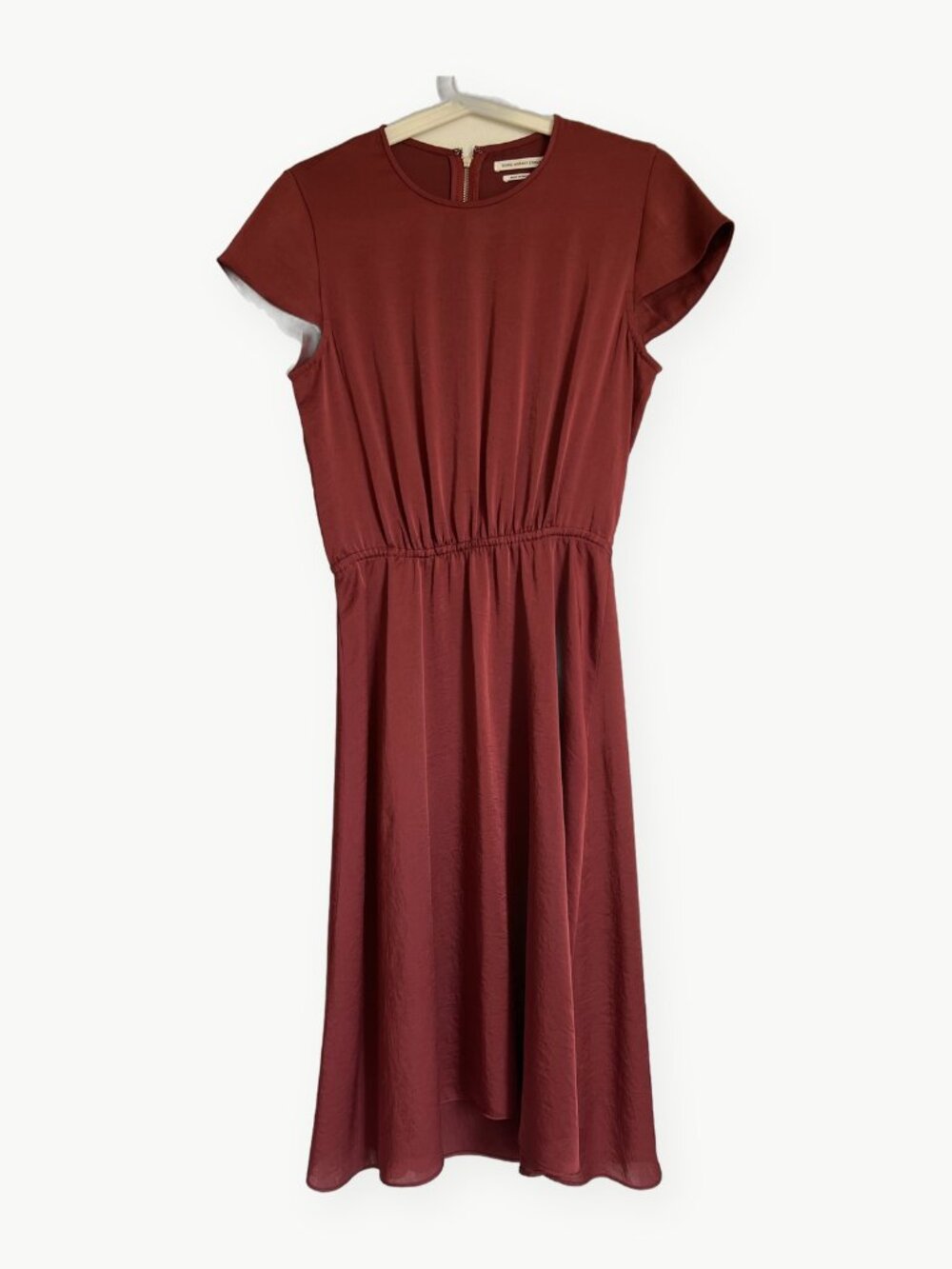 Isabel Marant Étoile Rust Satin Cap Sleeve Midi Dress